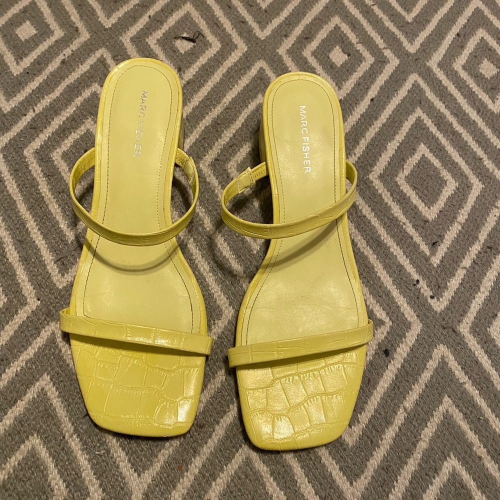Marc Fisher crocodile block heels